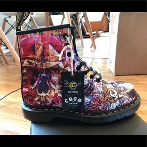 Dr Martens 1460 CBGB PRINTED LEATHER LACE UP BOOTS